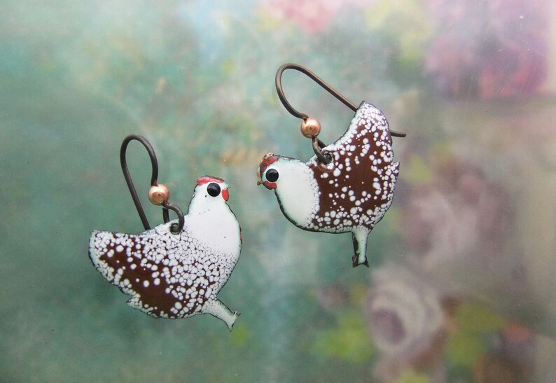 Funky Chicken Earrings Chicken Lover Earrings Enamel Etsy