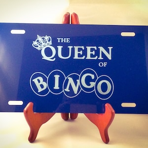 The &quot;Queen of Bingo&quot; License Plate, Laser Engraved