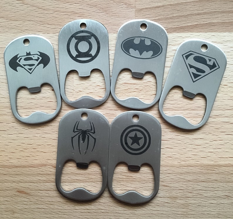 Laser Engraved Stainless Steel Bottle Opener Keychain Etsy