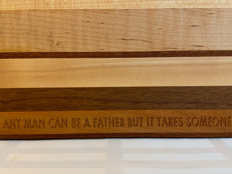 Father Themed Striped Cutting Board