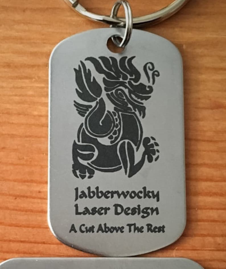 Laser Engraved Stainless Steel Dog Tag Keychain Etsy