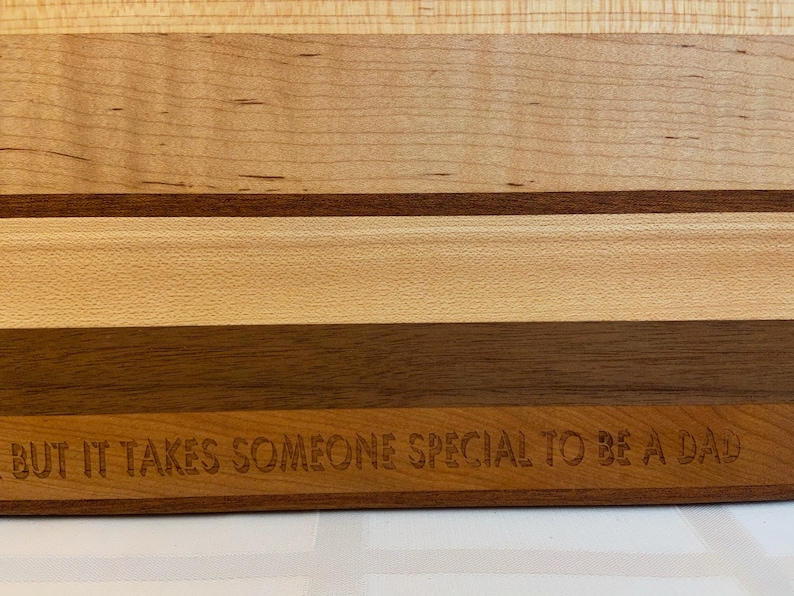 Father Themed Striped Cutting Board