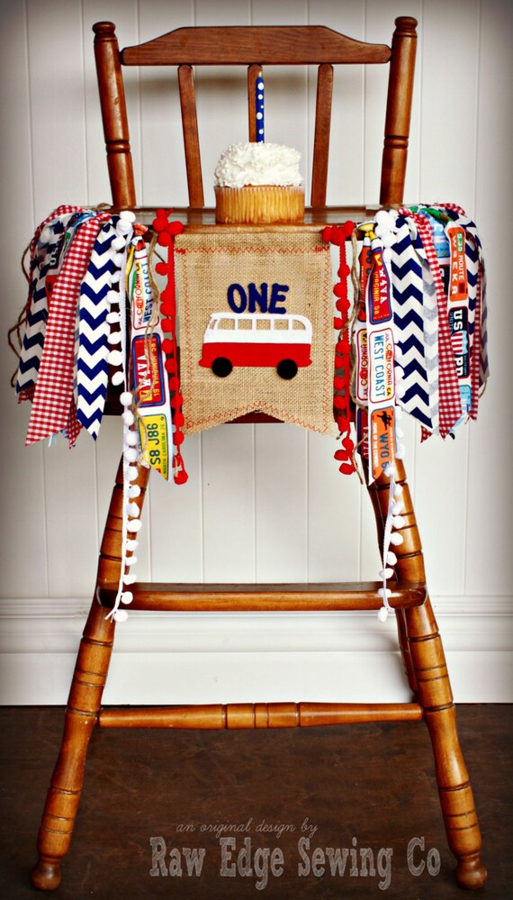 Vw Bus Birthday High Chair Highchair Banner Party Photo Prop
