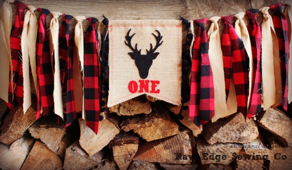Deer Head High Chair Highchair Birthday Banner Woodland Buck Etsy