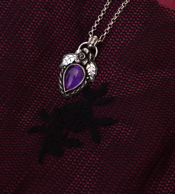 rose and amethyst necklace