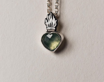 sacred hearts with moss agate