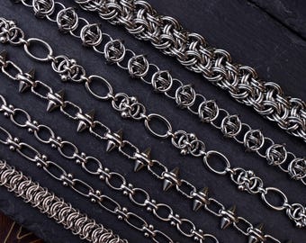 chainmail choker//stainless steel chainmail necklace