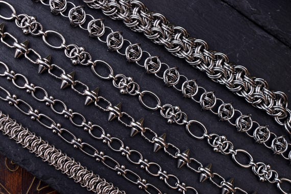 chainmail choker//stainless steel chainmail necklace