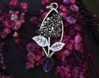 Lilac necklace with amethyst