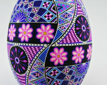 Hand-Painted Pysanky Goose Egg: Ukrainian Batik Fine Art