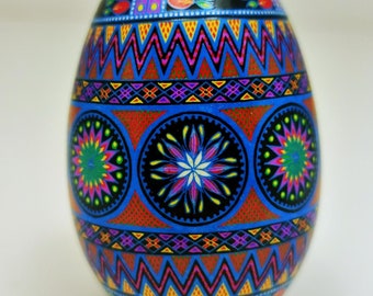 Hand-Painted Ukrainian Pysanka Goose Egg: Fine Art Home Decor