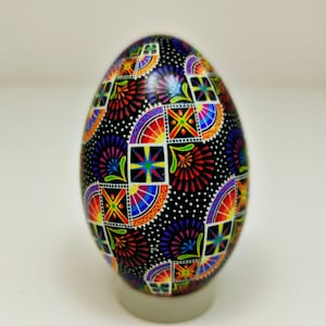 Pysanky eggs. Goose egg art. Ukrainian easter egg pysanka. Hand painted eggs