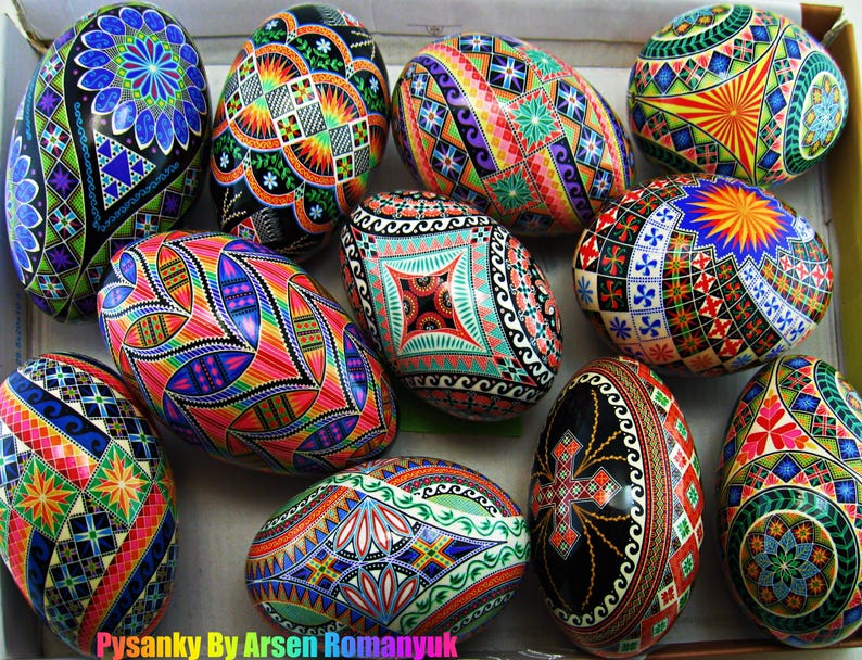 Hand-painted Ukrainian Pysanka Goose Egg - Original Batik Art - Etsy