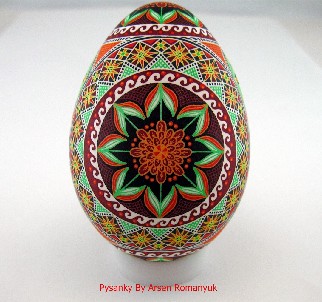 Hand-painted Ukrainian Pysanka Goose Egg - Original Batik Art - Etsy
