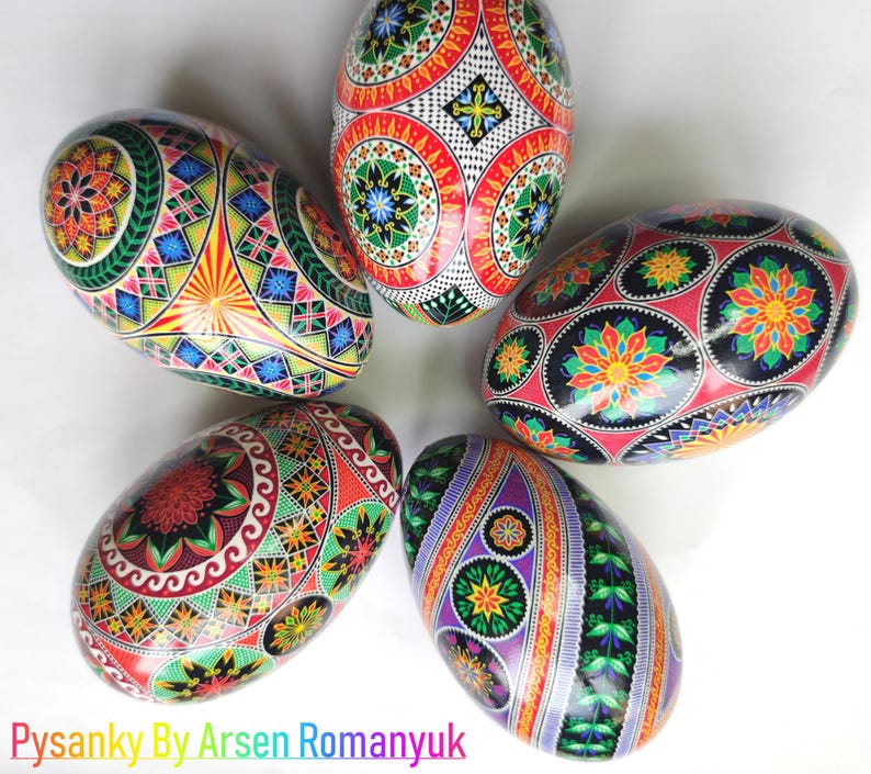 Hand-painted Ukrainian Pysanka Goose Egg - Original Batik Art - Etsy