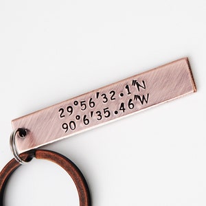 coordinate keychain, ring keychain Latitude longitude, keychains for boyfriend, coordinate keychain charm, for women image 1