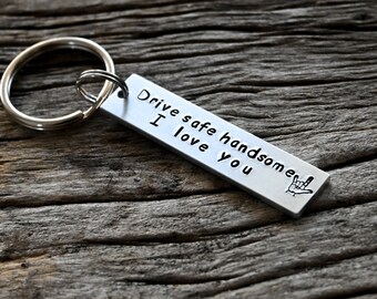 Personalized Boyfriend Gift Husband Gift Drive Safe Keychain Gift For Birthday Gift Idea Dive safe I Love Handsome Keychain Gift For Husband