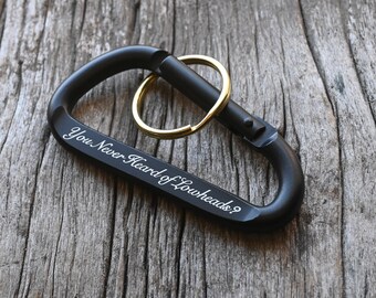 Black Carabiner Custom for Everyday Use, Engraveded Carabiner, Personalized Carabiner, Initials Carabiner