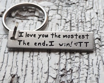 I Love You Mostest Keychain, Anniversary Gift, Personalized Keychain