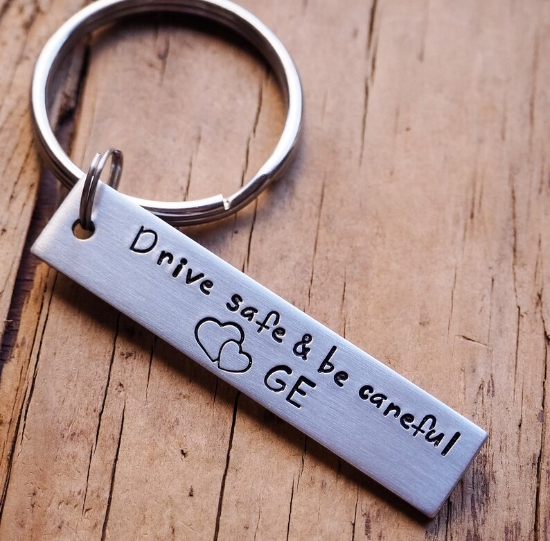 Drive safe & be careful Keychain Custom safety Keychain Etsy