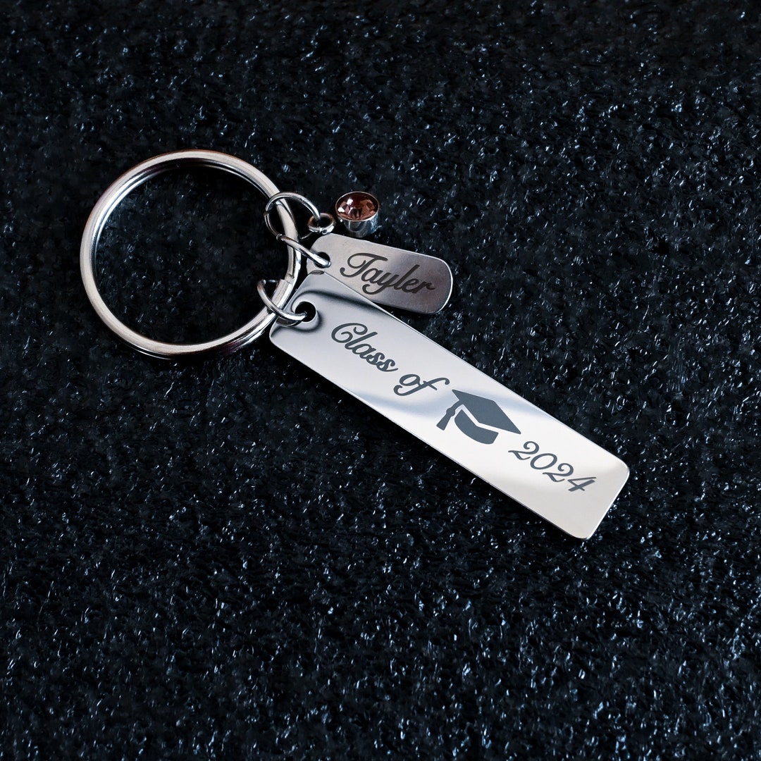 Personalized Class of 2024 Keychain, Stainless Steel Graduation Gift - Etsy