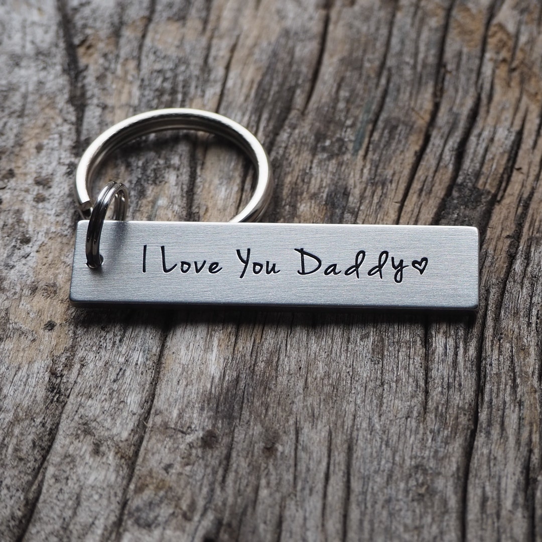 Personalized Father's Day Keychain, Both Sides Custom Engraved Aluminum ...