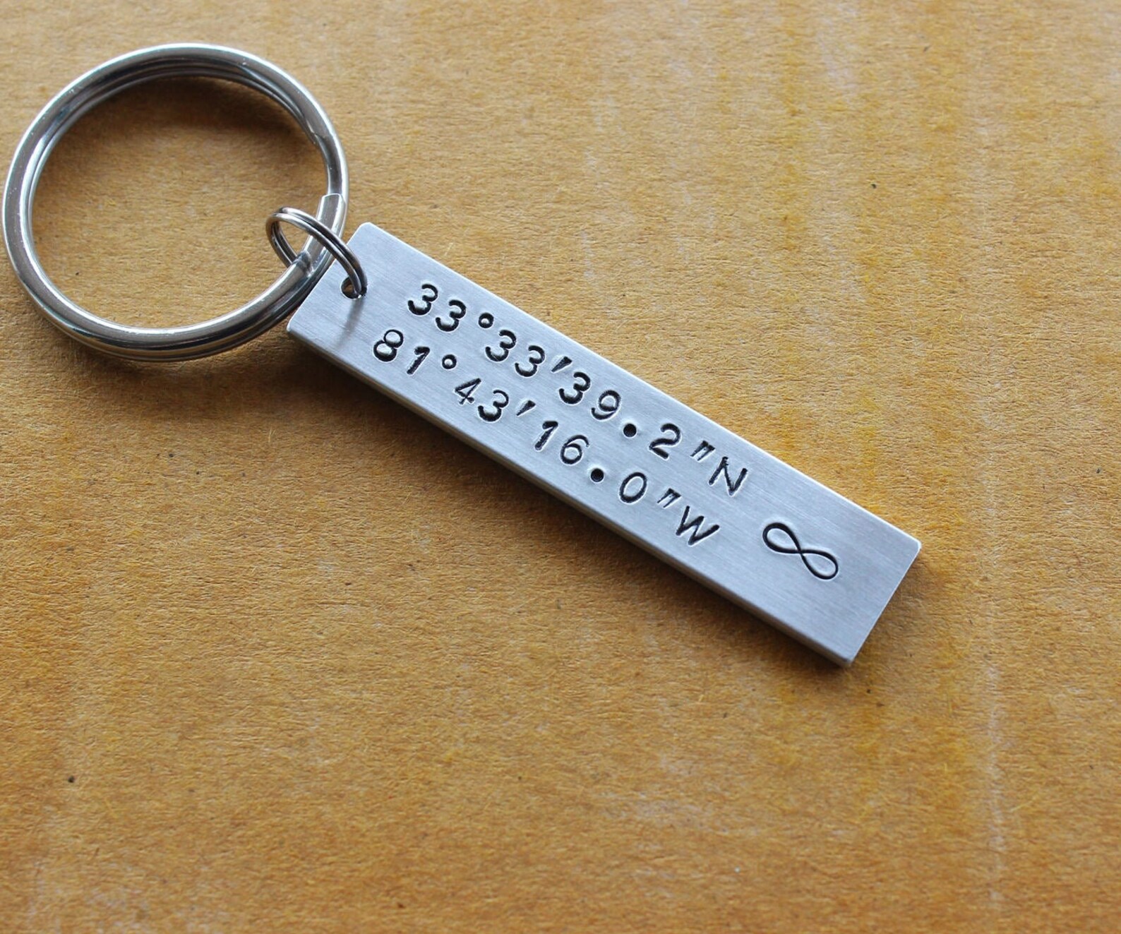 Custom Coordinates Keychain Coordinate Keychain Etsy