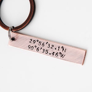 coordinate keychain, ring keychain Latitude longitude, keychains for boyfriend, coordinate keychain charm, for women immagine 3