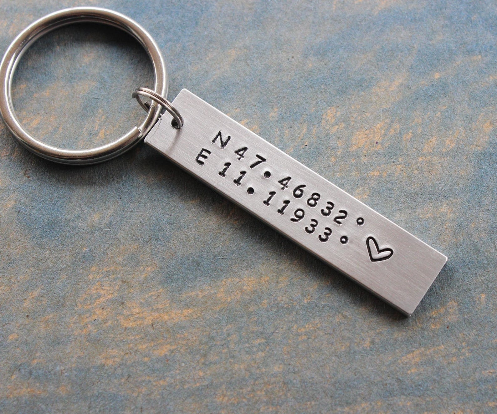 Custom Coordinates Keychain Coordinate Keychain Etsy