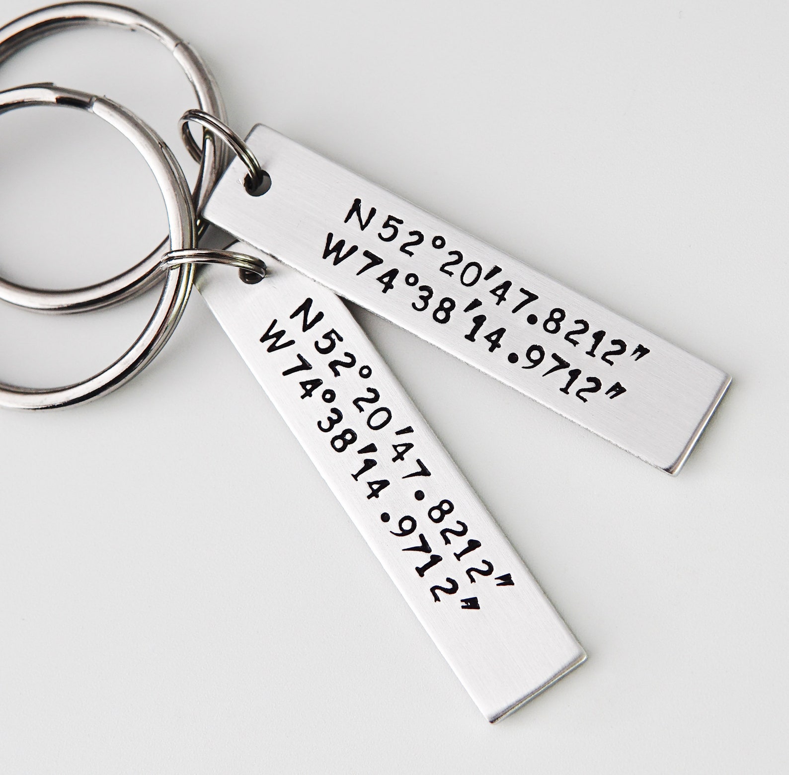 Personalized Coordinates Couple Keychains Coordinates Etsy