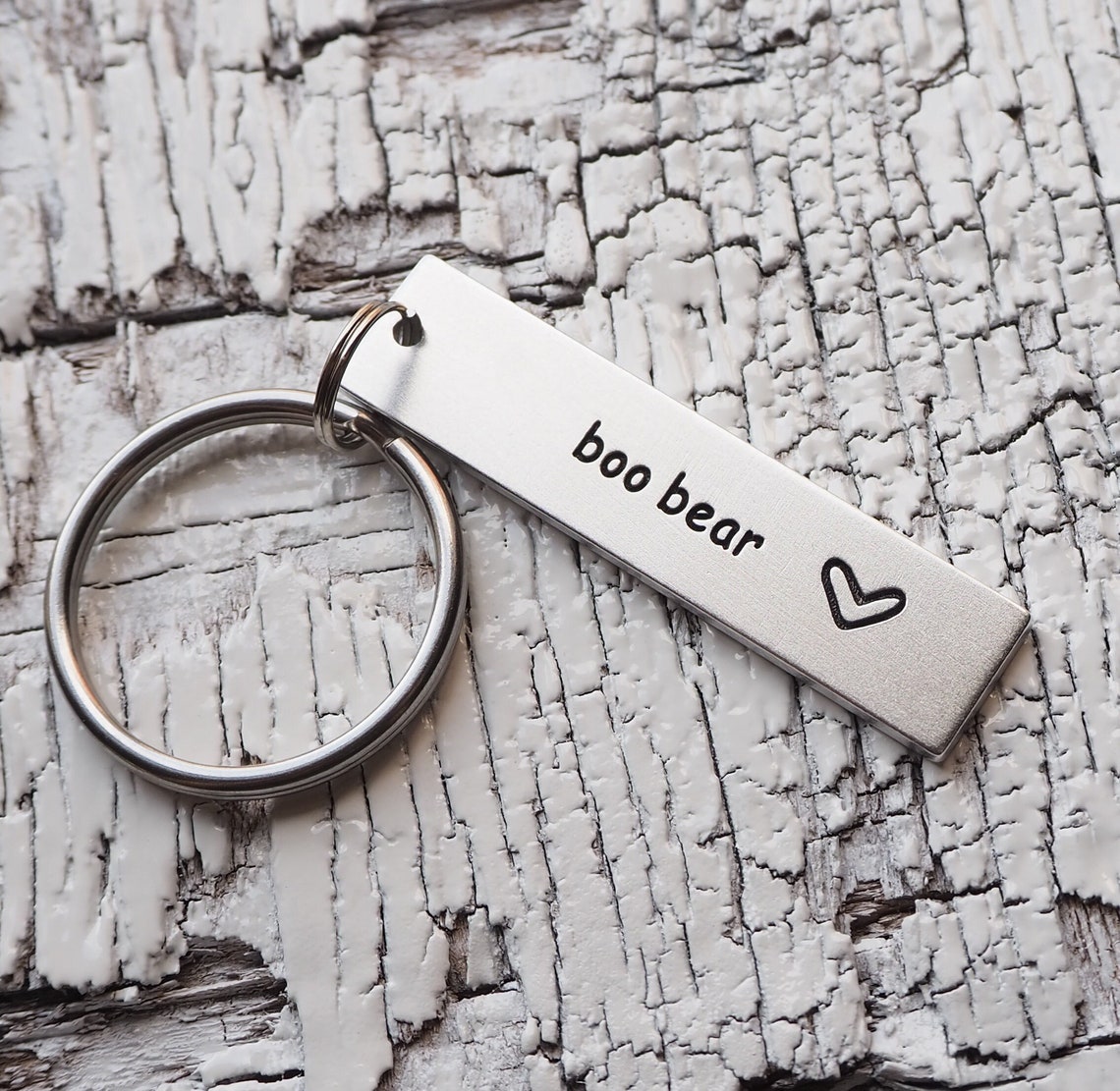 Keychain Personalized boyfriend keychain Hand Stamped Etsy