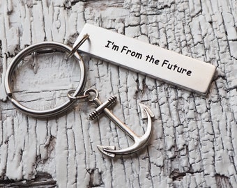 Custom Engraved Anchor Keychain Set – Personalized Wedding Favors