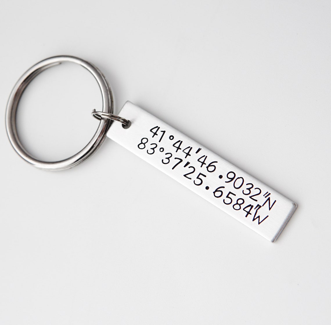 Coordinates Keychain Latitude longitude Keychain gps Etsy