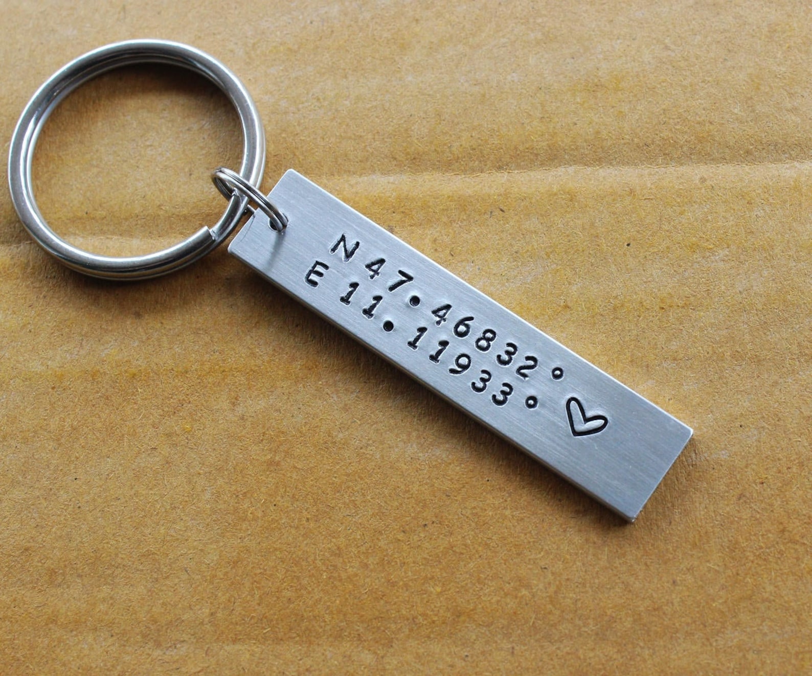 Custom Coordinates Keychain Coordinate Keychain Etsy