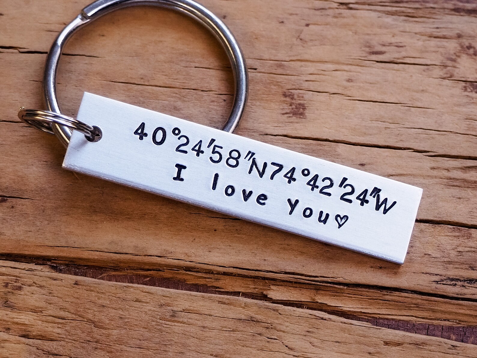 Custom Coordinates Keychain I love you Latitude longitude Etsy