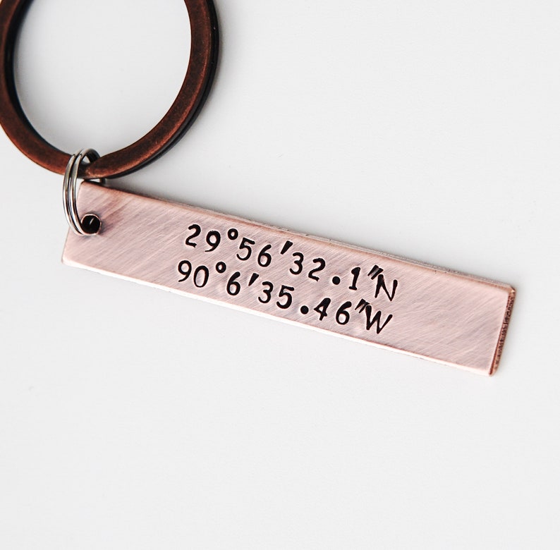 coordinate keychain, ring keychain Latitude longitude, keychains for boyfriend, coordinate keychain charm, for women image 4