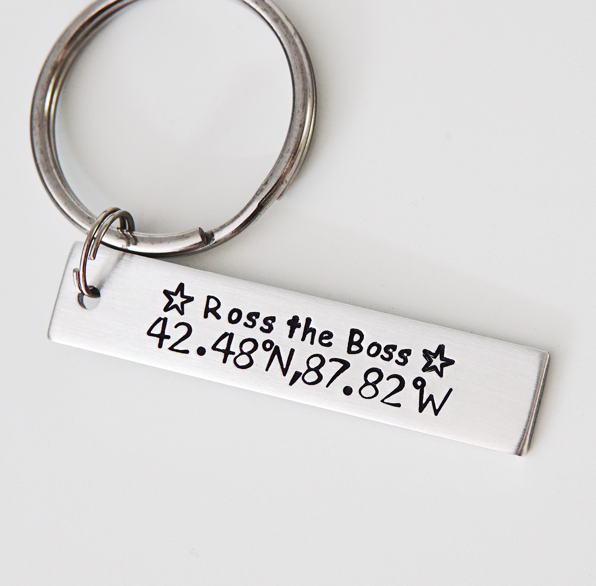Custom GPS Keychain Coordinates keychain Custom Coordinates Etsy
