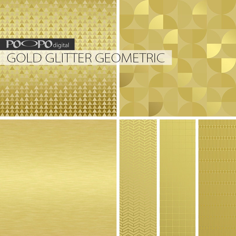 Gold metallic textures digital paper geometric golden Etsy