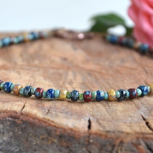Multi-Color Anklet/Beaded Picasso Anklet/Ankle Bracelet/Summer Anklet/Body Jewelry/Boho/Adjustable Anklet/Holiday Gift/Gift For Her/Yevga