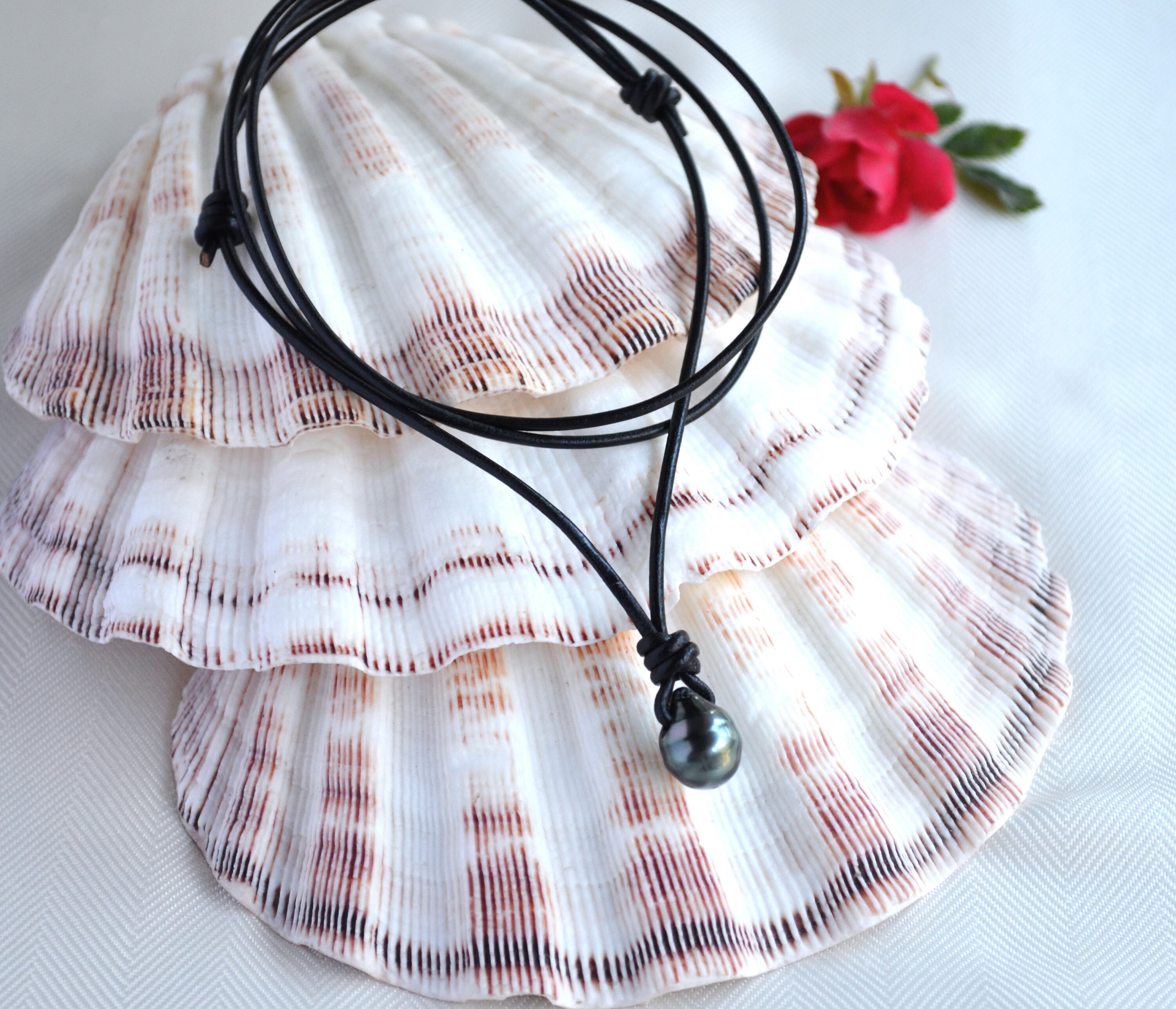 UNISEX Tahitian Drop Pearl Necklace/tahitian Pearl Choker