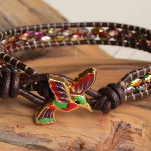 Hummingbird Leather Bracelet/Southwestern Hummingbird Cuff/Chicks Leather Wrap/Wholesale Jewelry/Boho Bohemian/Beautiful Bracelet/For Her