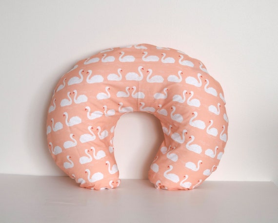 Boppy Nursing Pillow Cover Swans On Pinky Peach Etsy