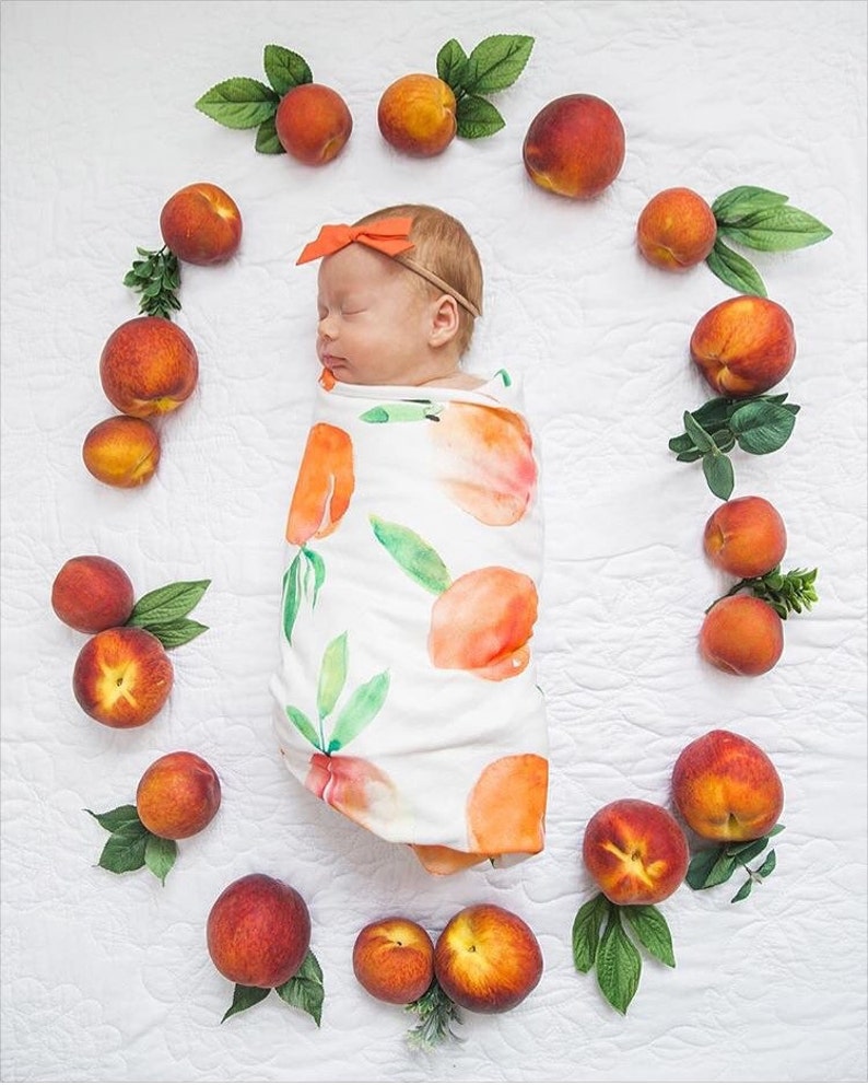 Sweet Peach Watercolor Organic Swaddle Boppy Cover Crib Etsy