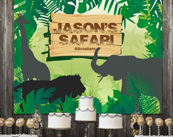 Jungle Safari Birthday Backdrop, Safari Birthday Party Backdrop, Boy Birthday Backdrop, Animals Party Backdrop, Safari Backdrop digital