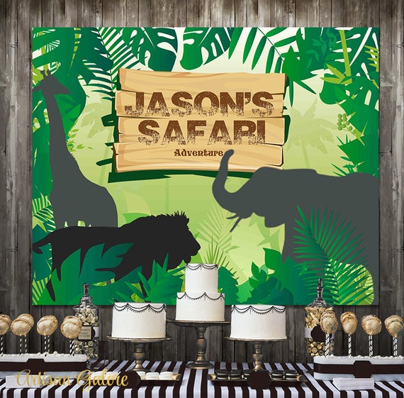 Jungle Safari Birthday Backdrop Safari Birthday Party Etsy
