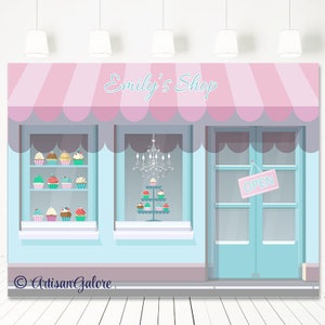 Cupcake sweet Shoppe Backdrop, Dessert table backdrop, Candy Shop, French café patisserie bakery cupcakes backdrop, Sweet as Cupcake