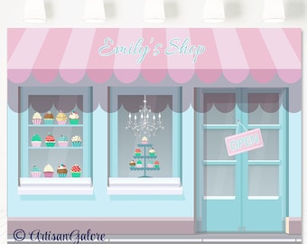 Cupcake sweet Shoppe Backdrop, Dessert table backdrop, Candy Shop, French café patisserie bakery cupcakes backdrop, Sweet as Cupcake