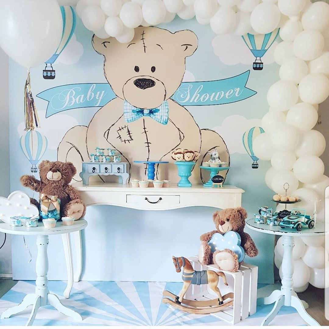 Teddy Baby Shower Backdrop, It's a Boy, Teddy Bear Birthday