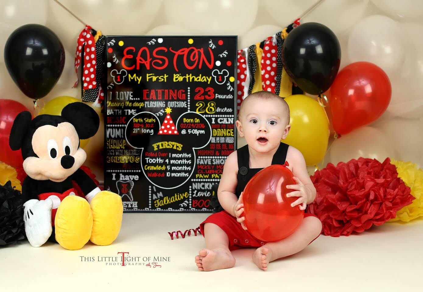 SALE Mickey Mouse Chalkboard Poster First Birthday Chalkboard Poster …
