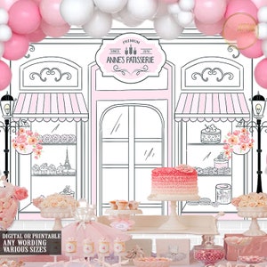 Patisserie Party Backdrop, Bake Shop Backdrop, Cupcake sweet Shoppe, Candy Shop, French café, Patisserie bakery cupcakes, Sweet as Cupcake